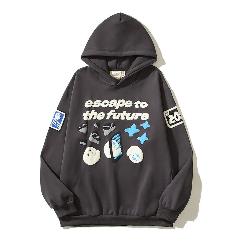 ESCAPE TO FUTURE EMBOSSED(KABARTMALI) HOODIE