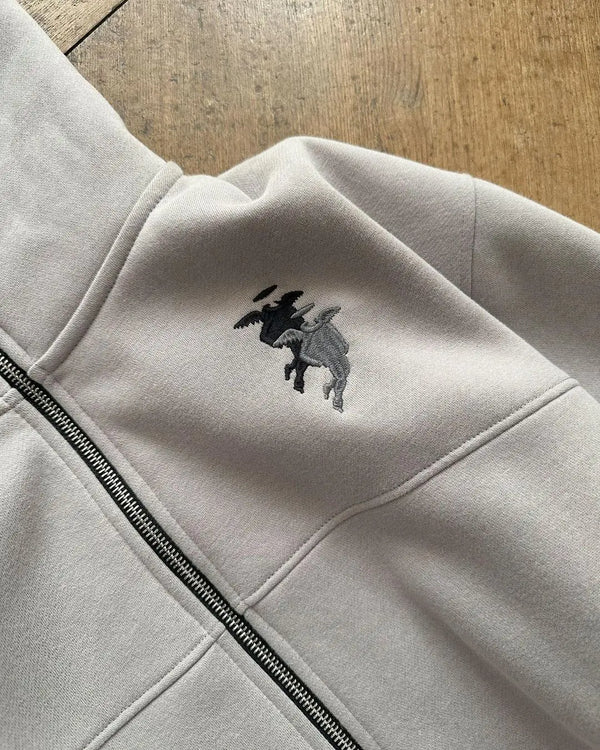 GREY PHANTOM ZIPPER HOODIE